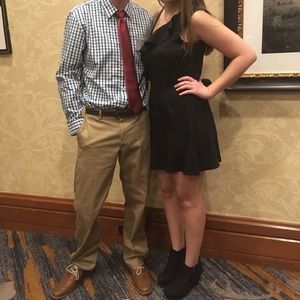 Cute one shoulder black Banana Republic dress